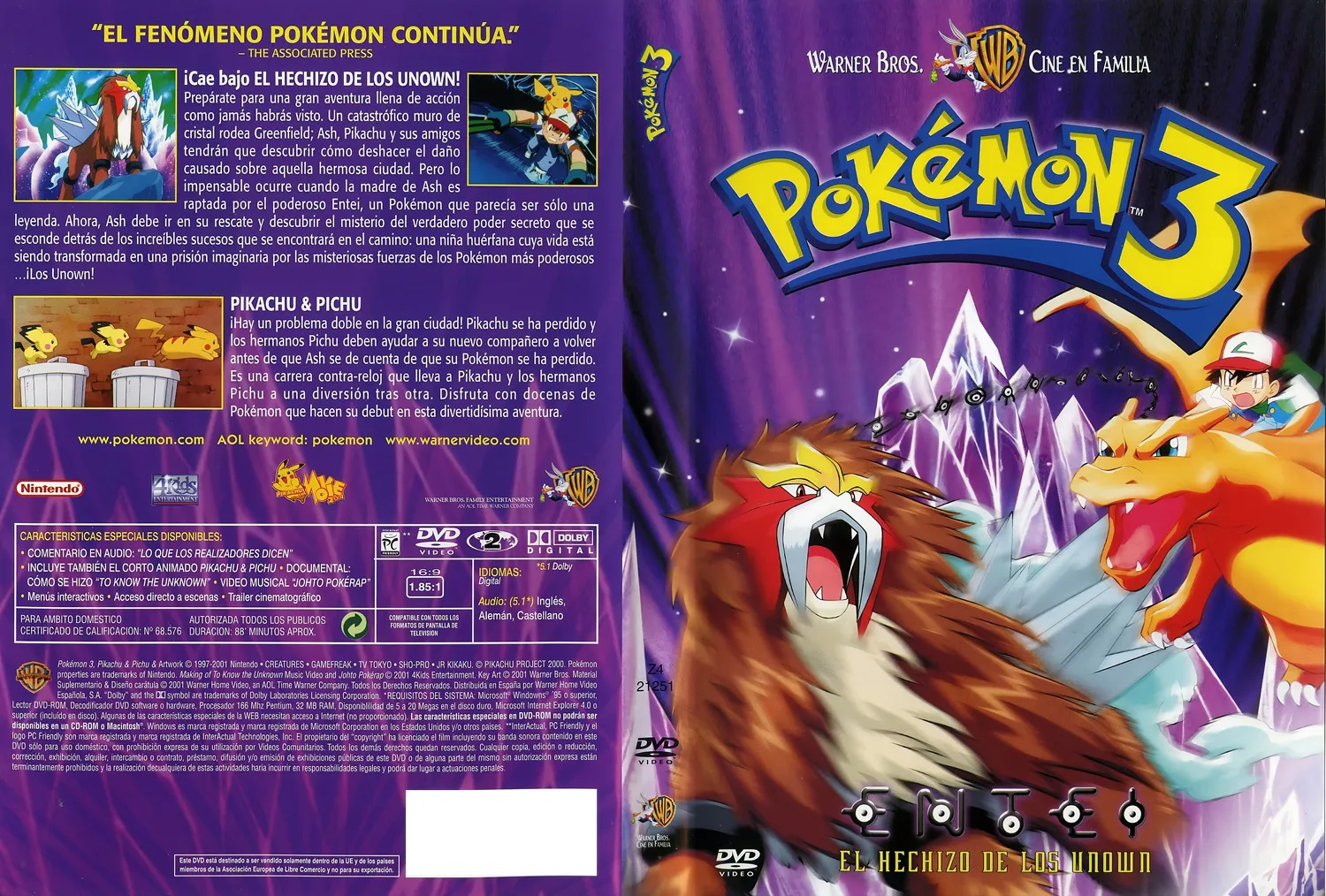 Pokémon Película 3 – El hechizo de los unown – Mkv Dual Latino 1080p – Mega – Mediafire