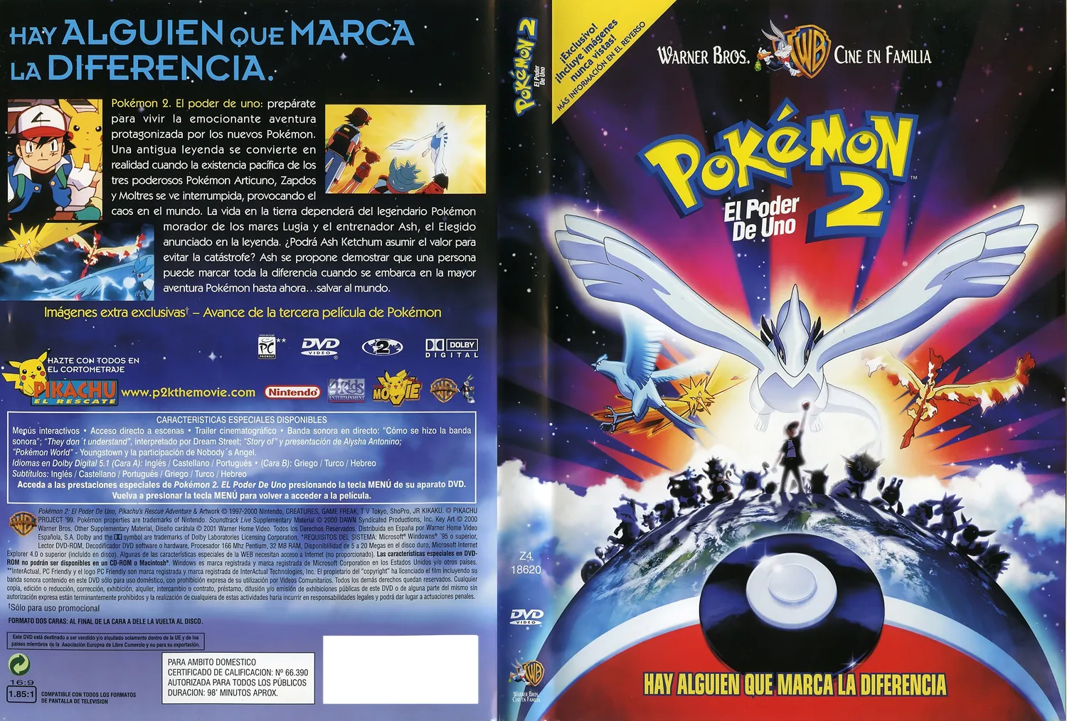 Pokémon Película 2 – El Poder de Uno – The Movie 2000 – Mkv Dual 1080p – Mega – Mediafire